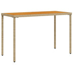 Gartentisch mit Akazienholz-Platte 115x54x74 cm Poly Rattan