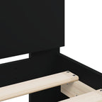 Bettgestell mit Kopfteil Schwarz 90x200 cm Holzwerkstoff