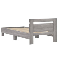 Bettgestell mit Kopfteil Grau Sonoma 90x190 cm Holzwerkstoff