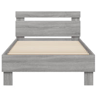 Bettgestell mit Kopfteil Grau Sonoma 75x190 cm Holzwerkstoff