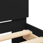Bettgestell mit Kopfteil Schwarz 100x200 cm Holzwerkstoff