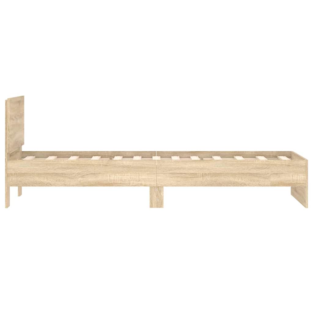 Bettgestell ohne Matratze mit Kopfteil Sonoma-Eiche 90x200 cm