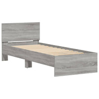 Bettgestell mit Kopfteil Grau Sonoma 90x200 cm Holzwerkstoff