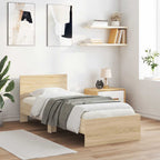 Bettgestell ohne Matratze mit Kopfteil Sonoma-Eiche 75x190 cm