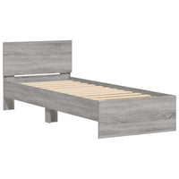 Bettgestell mit Kopfteil Grau Sonoma 75x190 cm Holzwerkstoff