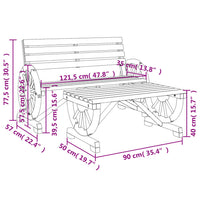 2-tlg. Garten-Lounge-Set Massivholz Tanne