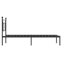 Bettgestell mit Kopfteil Metall Schwarz 107x203 cm