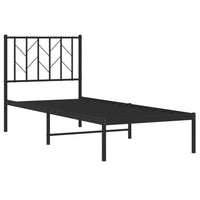 Bettgestell mit Kopfteil Metall Schwarz 75x190 cm