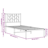 Bettgestell mit Kopfteil Metall Schwarz 80x200 cm