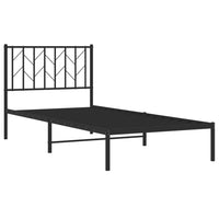 Bettgestell mit Kopfteil Metall Schwarz 90x200 cm