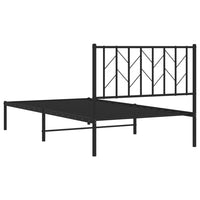 Bettgestell mit Kopfteil Metall Schwarz 100x190 cm