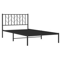 Bettgestell mit Kopfteil Metall Schwarz 107x203 cm