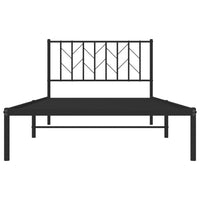 Bettgestell mit Kopfteil Metall Schwarz 107x203 cm