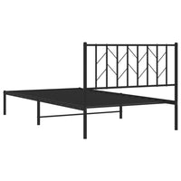 Bettgestell mit Kopfteil Metall Schwarz 107x203 cm