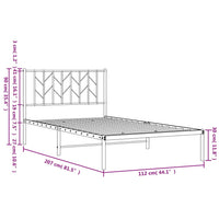 Bettgestell mit Kopfteil Metall Schwarz 107x203 cm