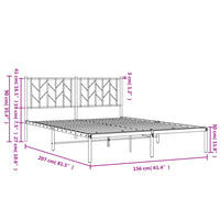 Bettgestell mit Kopfteil Metall Schwarz 150x200 cm