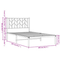 Bettgestell mit Kopfteil Metall Weiß 100x200 cm