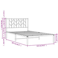 Bettgestell mit Kopfteil Metall Weiß 107x203 cm