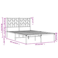 Bettgestell mit Kopfteil Metall Weiß 120x200 cm