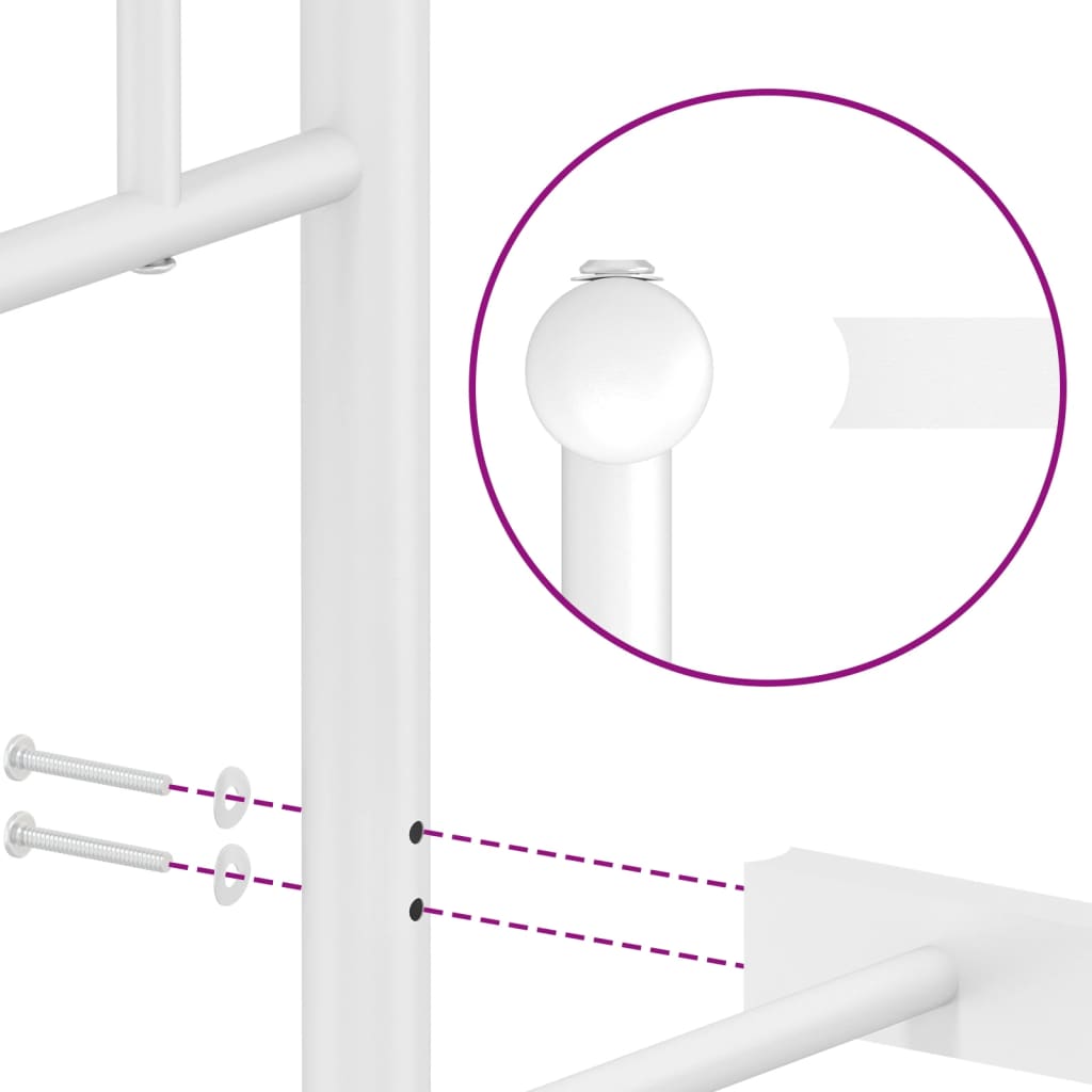 Bettgestell mit Kopfteil Metall Weiß 193x203 cm