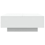 Couchtisch mit LED-Leuchten Weiß 80x80x31 cm