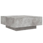 Couchtisch mit LED-Leuchten Betongrau 80x80x31 cm