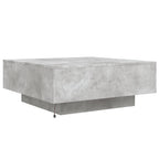 Couchtisch mit LED-Leuchten Betongrau 80x80x31 cm