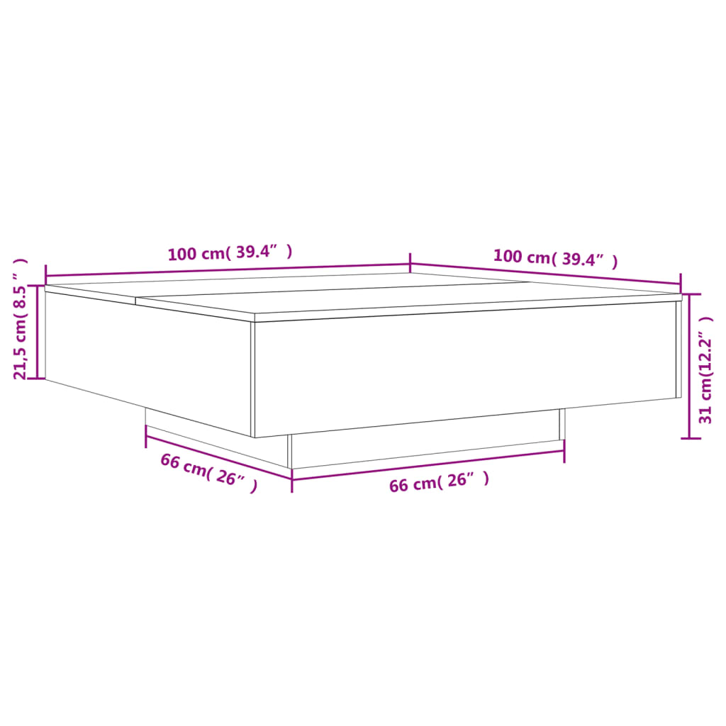 Couchtisch Sonoma-Eiche 100x100x31 cm Holzwerkstoff