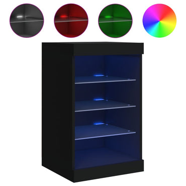 Sideboard mit LED-Leuchten Schwarz 41x37x67 cm