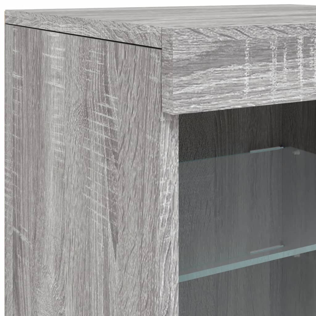 Sideboard mit LED-Leuchten Grau Sonoma 41x37x67 cm