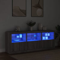 Sideboard mit LED-Leuchten Grau Sonoma 181,5x37x67 cm