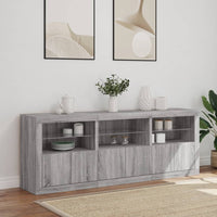 Sideboard mit LED-Leuchten Grau Sonoma 181,5x37x67 cm