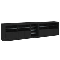 Sideboard mit LED-Leuchten Schwarz 283x37x67 cm