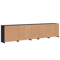 Sideboard mit LED-Leuchten Schwarz 283x37x67 cm