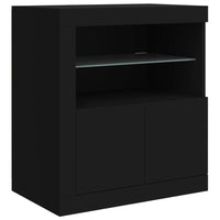 Sideboard mit LED-Leuchten Schwarz 283x37x67 cm