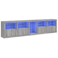 Sideboard mit LED-Leuchten Grau Sonoma 283x37x67 cm