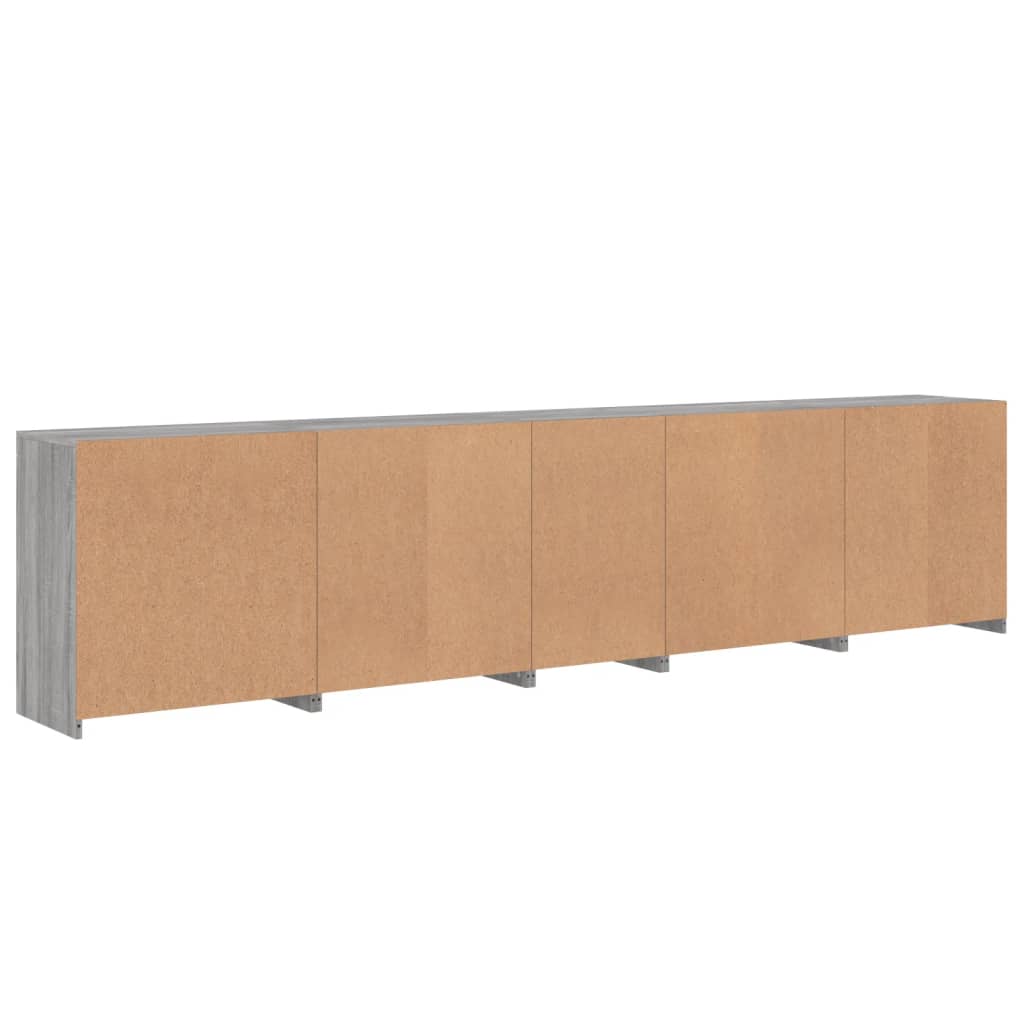 Sideboard mit LED-Leuchten Grau Sonoma 283x37x67 cm