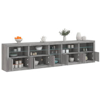 Sideboard mit LED-Leuchten Grau Sonoma 283x37x67 cm