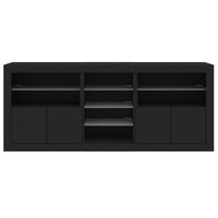 Sideboard mit LED-Leuchten Schwarz 162x37x67 cm