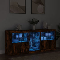 Sideboard mit LED-Leuchten Räuchereiche 162x37x67 cm