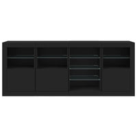 Sideboard mit LED-Leuchten Schwarz 164x37x67 cm