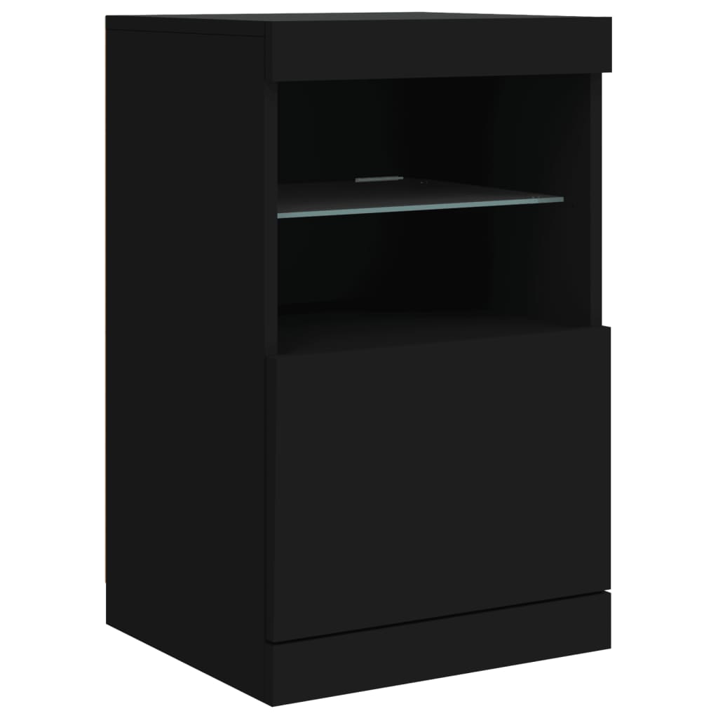 Sideboard mit LED-Leuchten Schwarz 164x37x67 cm