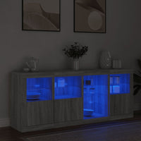 Sideboard mit LED-Leuchten Grau Sonoma 164x37x67 cm