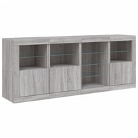 Sideboard mit LED-Leuchten Grau Sonoma 164x37x67 cm