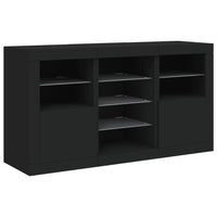 Sideboard mit LED-Leuchten Schwarz 123x37x67 cm