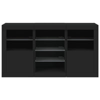 Sideboard mit LED-Leuchten Schwarz 123x37x67 cm