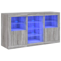 Sideboard mit LED-Leuchten Grau Sonoma 123x37x67 cm