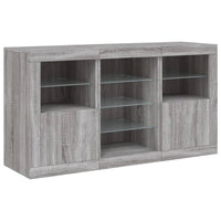 Sideboard mit LED-Leuchten Grau Sonoma 123x37x67 cm