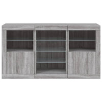 Sideboard mit LED-Leuchten Grau Sonoma 123x37x67 cm