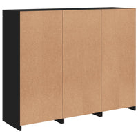 Sideboards mit LED-Leuchten 3 Stk. Schwarz Holzwerkstoff